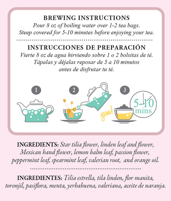 Tadin Seven Blossoms Tea With Valerian, Linden & Passion Flower 24 bags Net Wt. 1.02 Oz No Caffeine