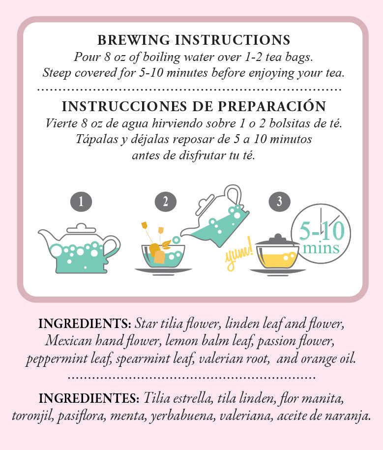 Tadin Seven Blossoms Tea With Valerian, Linden & Passion Flower 24 bags Net Wt. 1.02 Oz No Caffeine